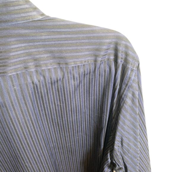 Hugo Boss Dress Shirt Mens Size Large Blue Striped French Cuffs Button Up Formal - Picture 10 of 12